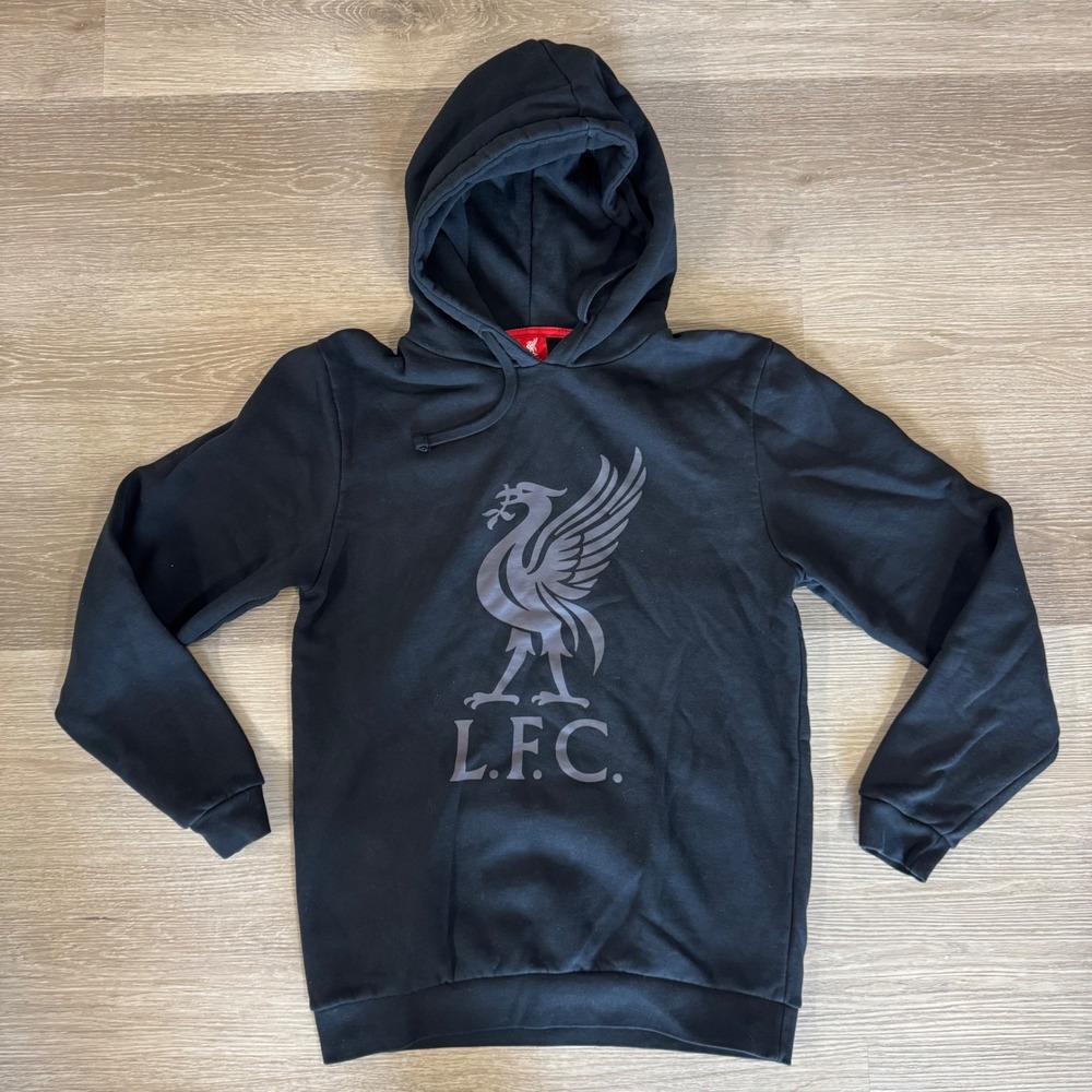 Liverpool FC Hoodie Mens Small Black LFC‎ Football Soccer Bird Logo Graphic